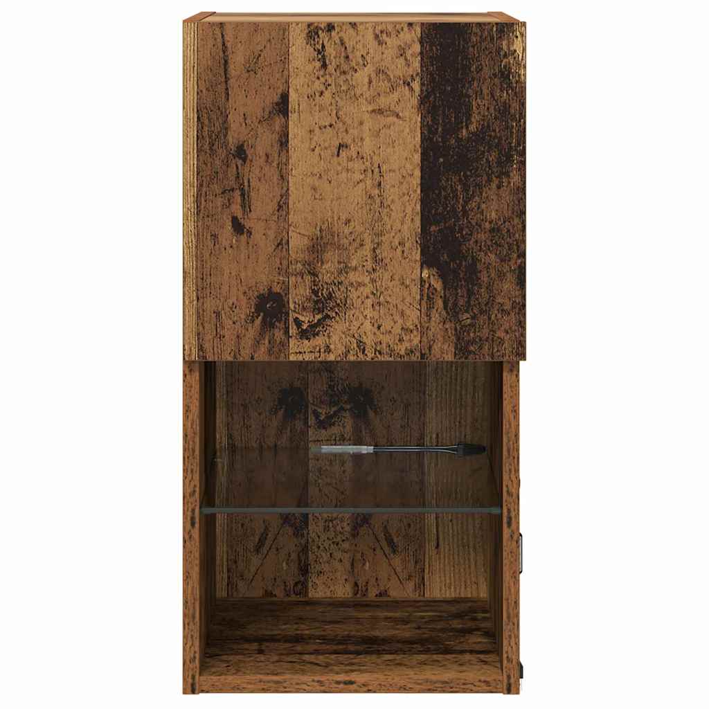 Wall-mounted TV Cabinet with LED Old Wood 30.5 x 30 x 60 cm