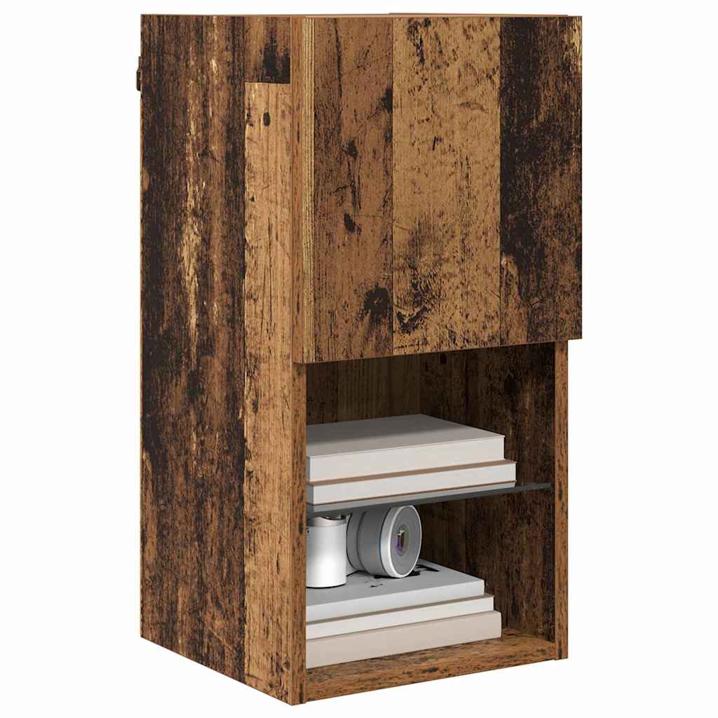 Wall-mounted TV Cabinet with LED Old Wood 30.5 x 30 x 60 cm