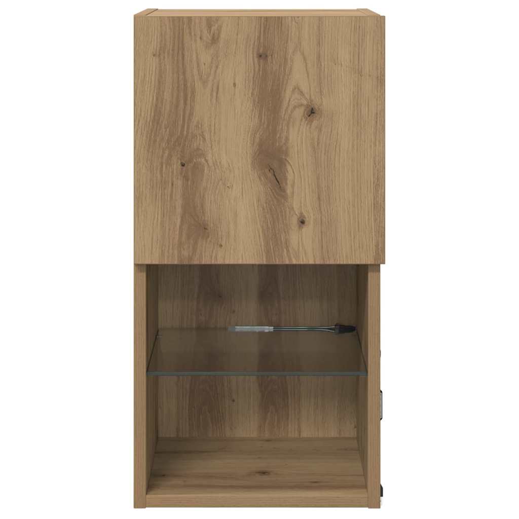 Wall-mounted TV Cabinet with LED Artisan Oak 30.5 x 30 x 60 cm