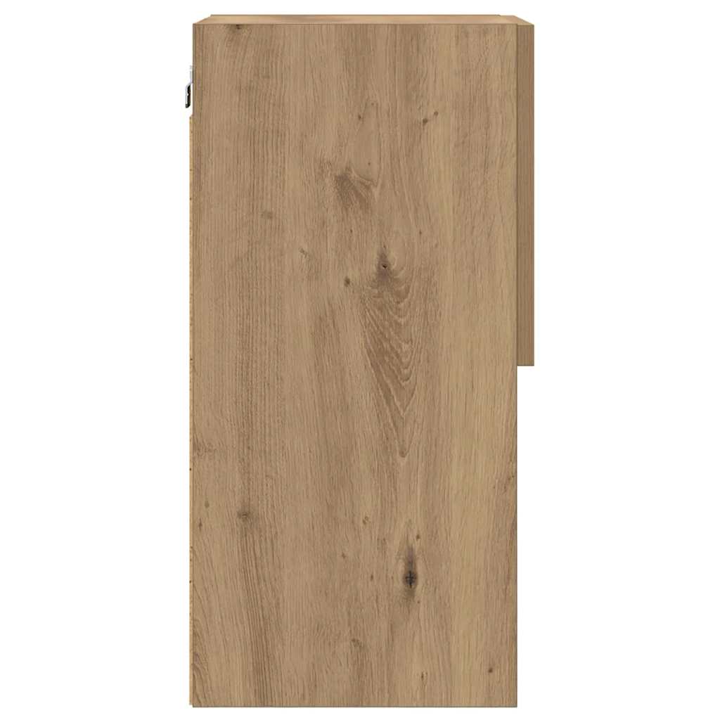 Wall-mounted TV Cabinet with LED Artisan Oak 30.5 x 30 x 60 cm