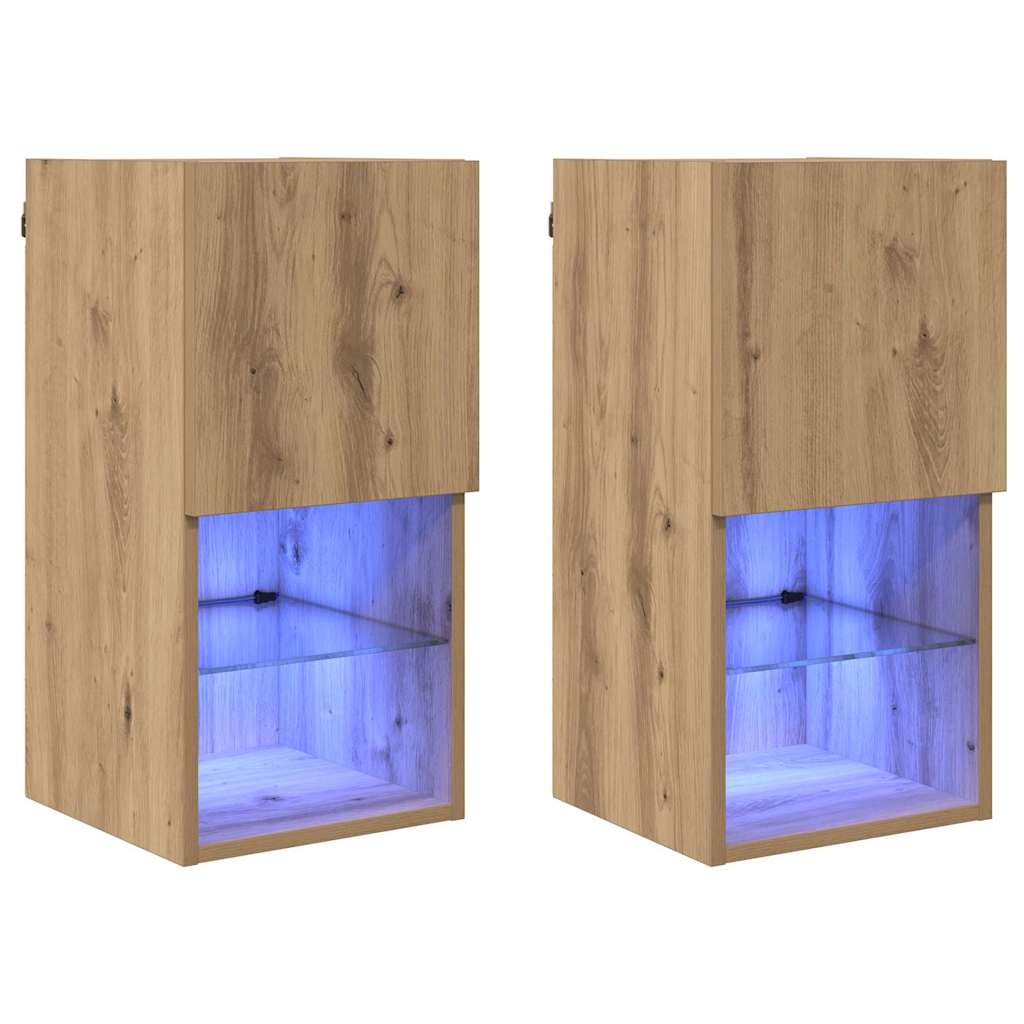 Wall-mounted TV Cabinets 2 pcs Artisan Oak 30.5 x 30 x 60 cm