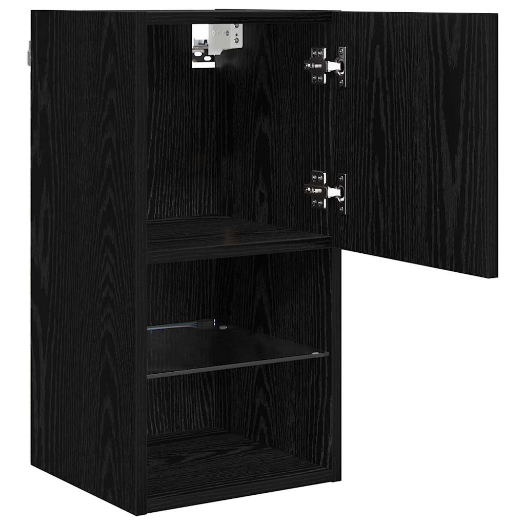 Wall-mounted TV Cabinets 2 pcs Black Oak 30.5 x 30 x 60 cm