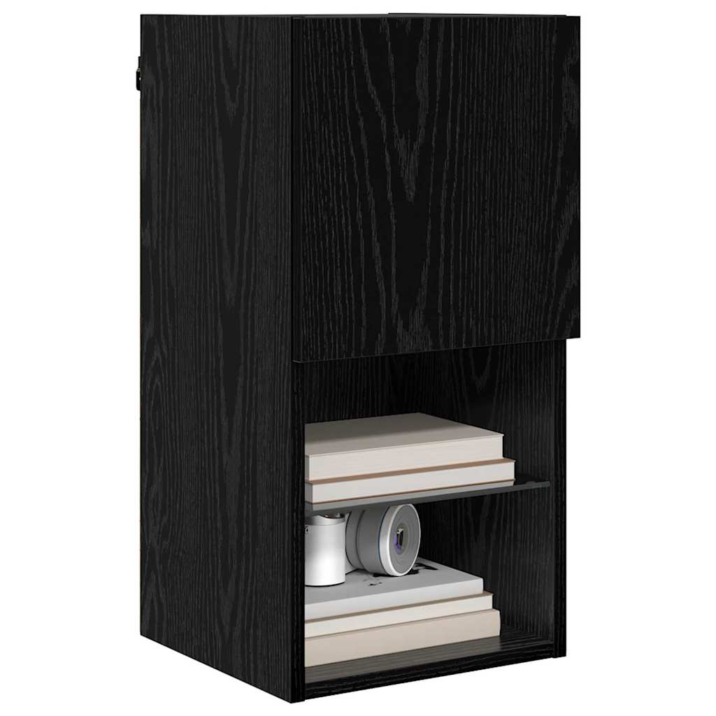 Wall-mounted TV Cabinets 2 pcs Black Oak 30.5 x 30 x 60 cm