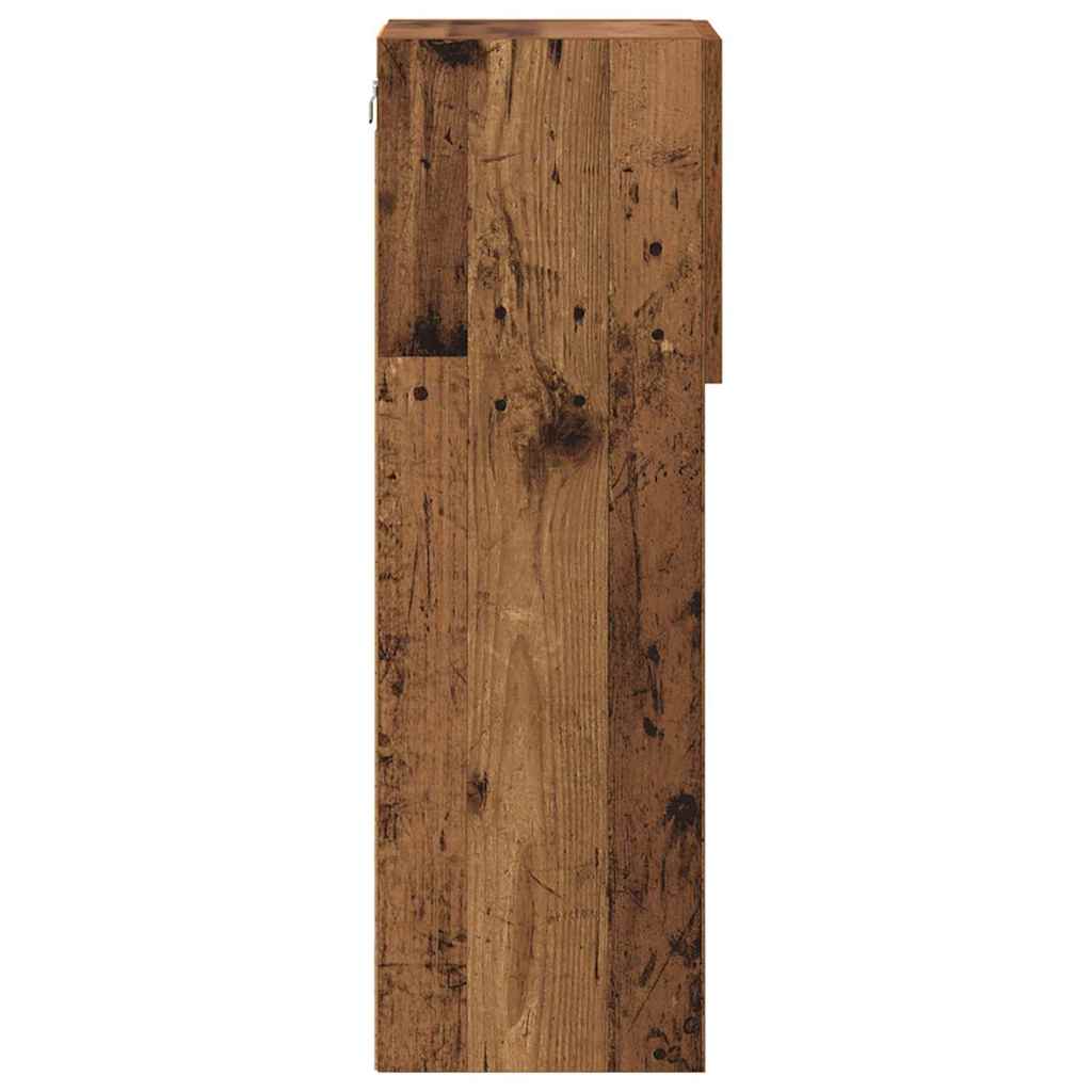 Wall-mounted TV Cabinet with LED Old Wood 30.5 x 30 x 90 cm