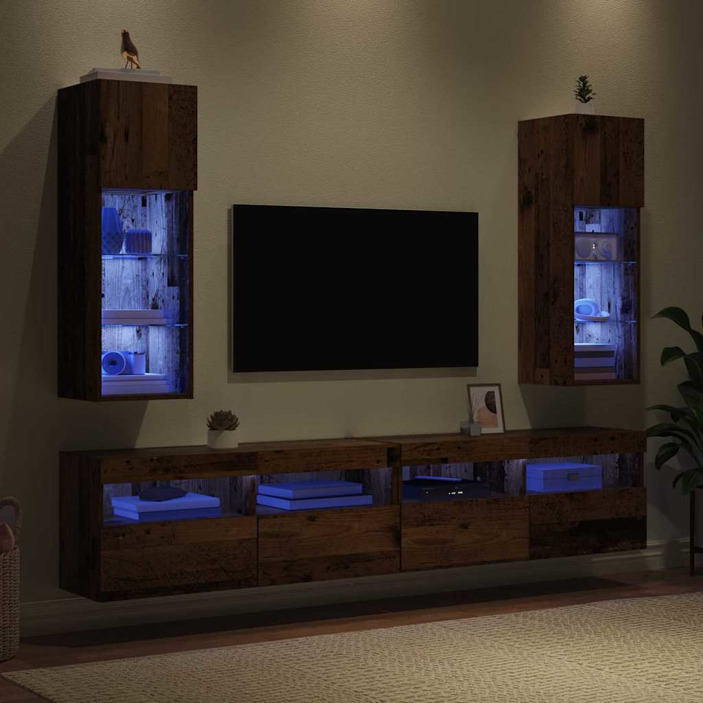 Wall-mounted TV Cabinets 2 pcs Old Wood Engineered Wood