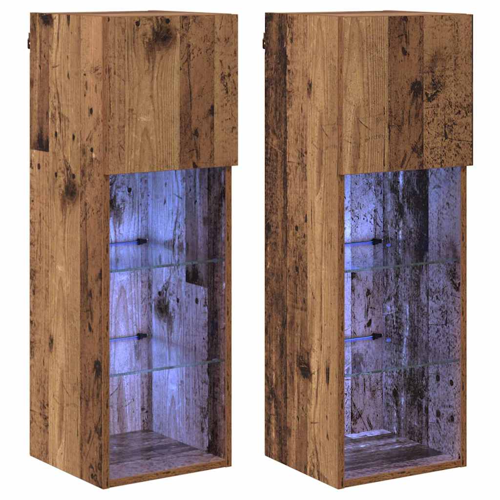 Wall-mounted TV Cabinets 2 pcs Old Wood 30.5 x 30 x 90 cm