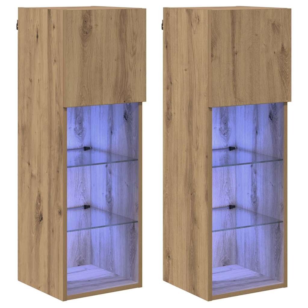 Wall-mounted TV Cabinets 2 pcs Artisan Oak 30.5 x 30 x 90 cm