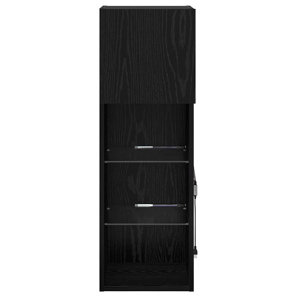 Wall-mounted TV Cabinets 2 pcs Black Oak 30.5 x 30 x 90 cm