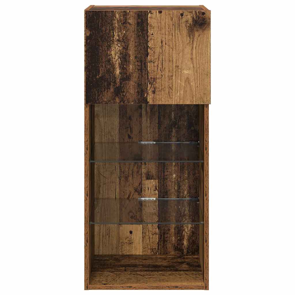 Wall-mounted TV Cabinet with LED Old Wood 40.5 x 30 x 90 cm