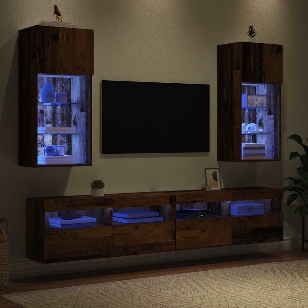 Wall-mounted TV Cabinets 2 pcs Old Wood Engineered Wood