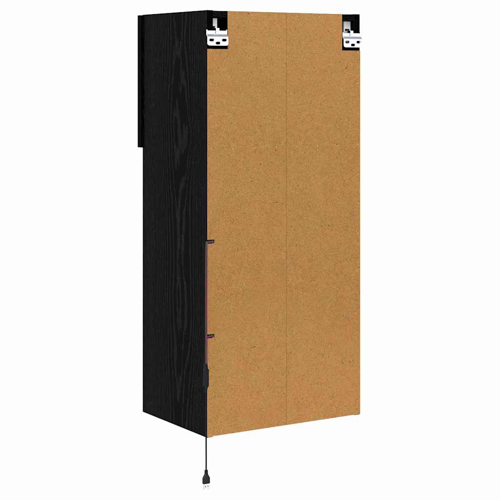 Wall-mounted TV Cabinets 2 pcs Black Oak 40.5 x 30 x 90 cm