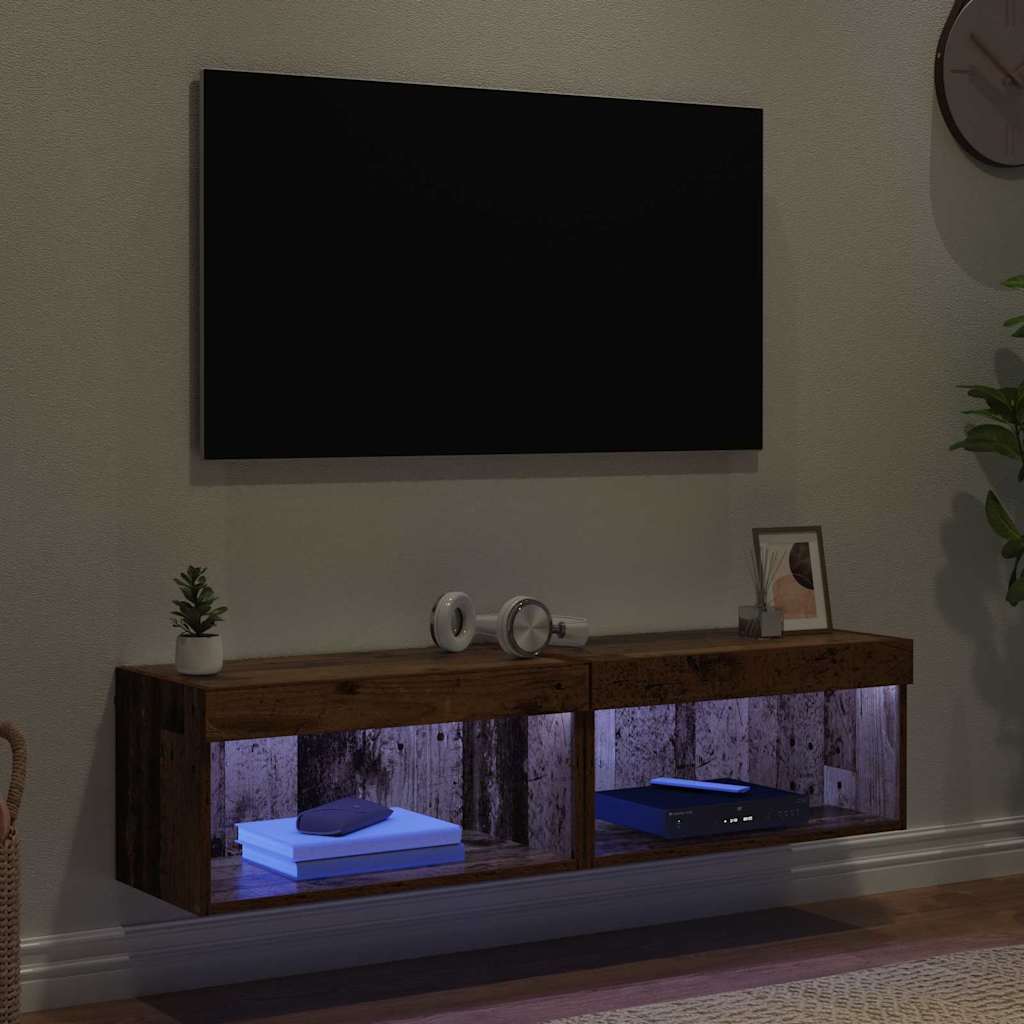 TV Cabinet Set 2 pcs Old Wood 60 x 30 x 30 cm Engineered Wood