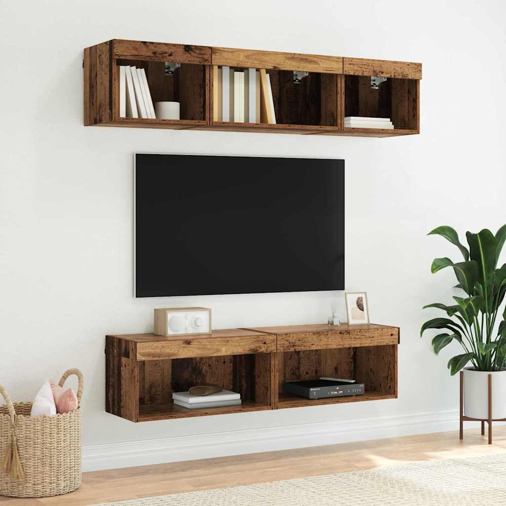 TV Cabinet Set 2 pcs Old Wood 60 x 30 x 30 cm Engineered Wood