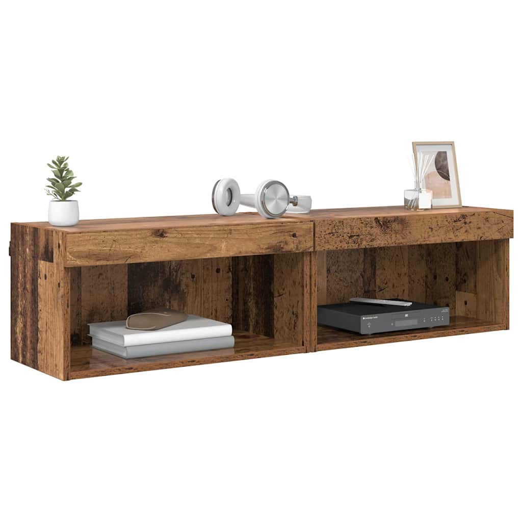 TV Cabinet Set 2 pcs Old Wood 60 x 30 x 30 cm Engineered Wood