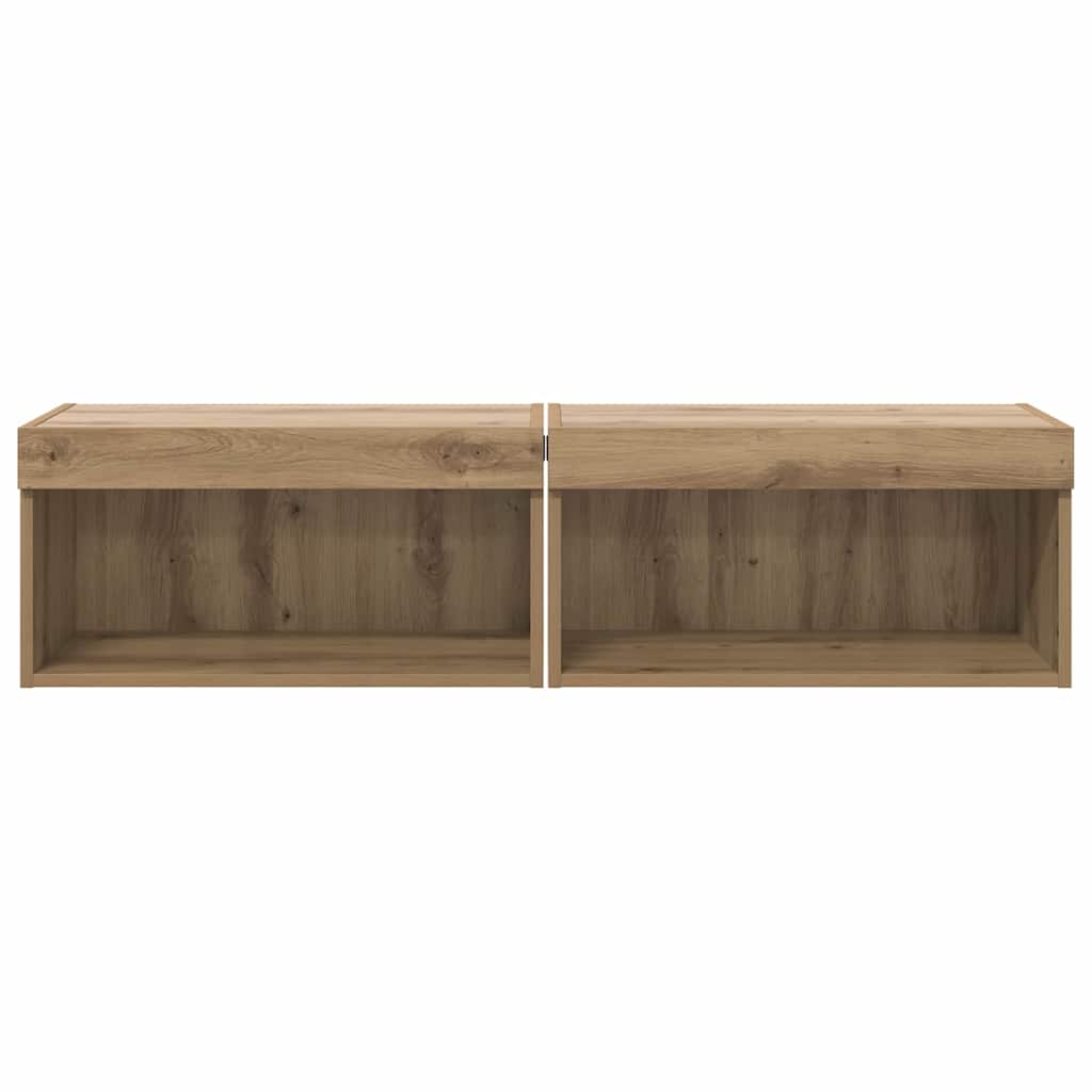 TV Cabinet Set with LED 2 pcs Artisan Oak 60 x 30 x 30 cm