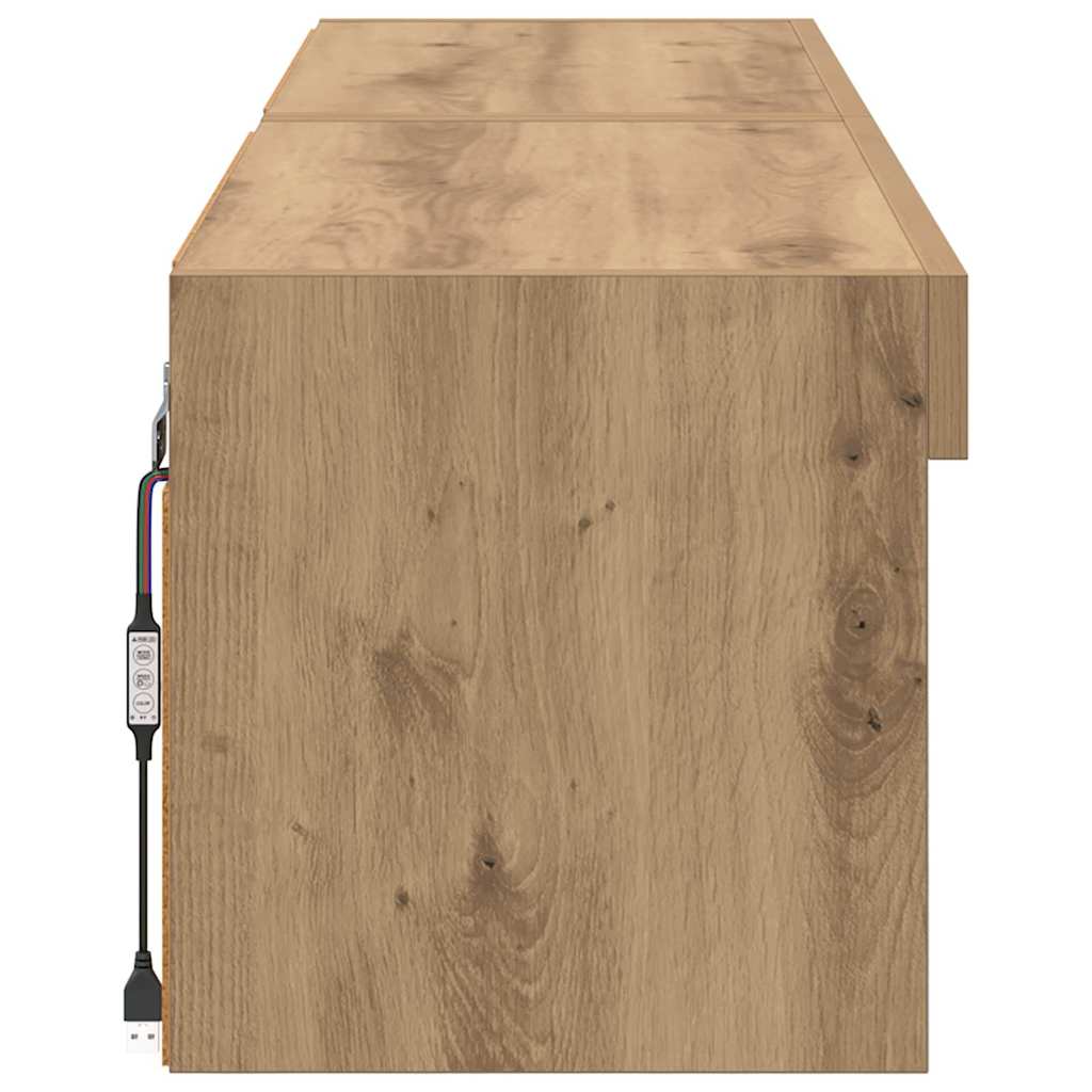 TV Cabinet Set with LED 2 pcs Artisan Oak 60 x 30 x 30 cm