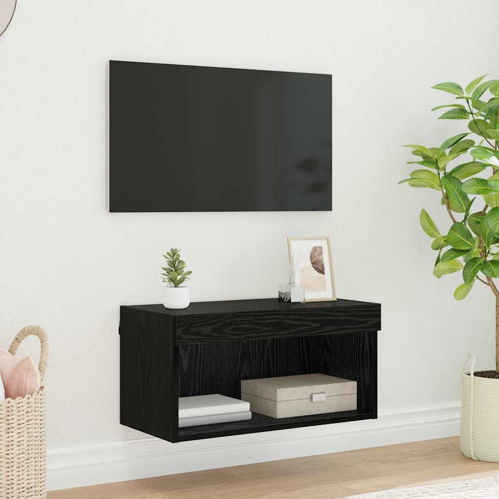TV Cabinet Set Black Oak 60 x 30 x 30 cm Engineered Wood