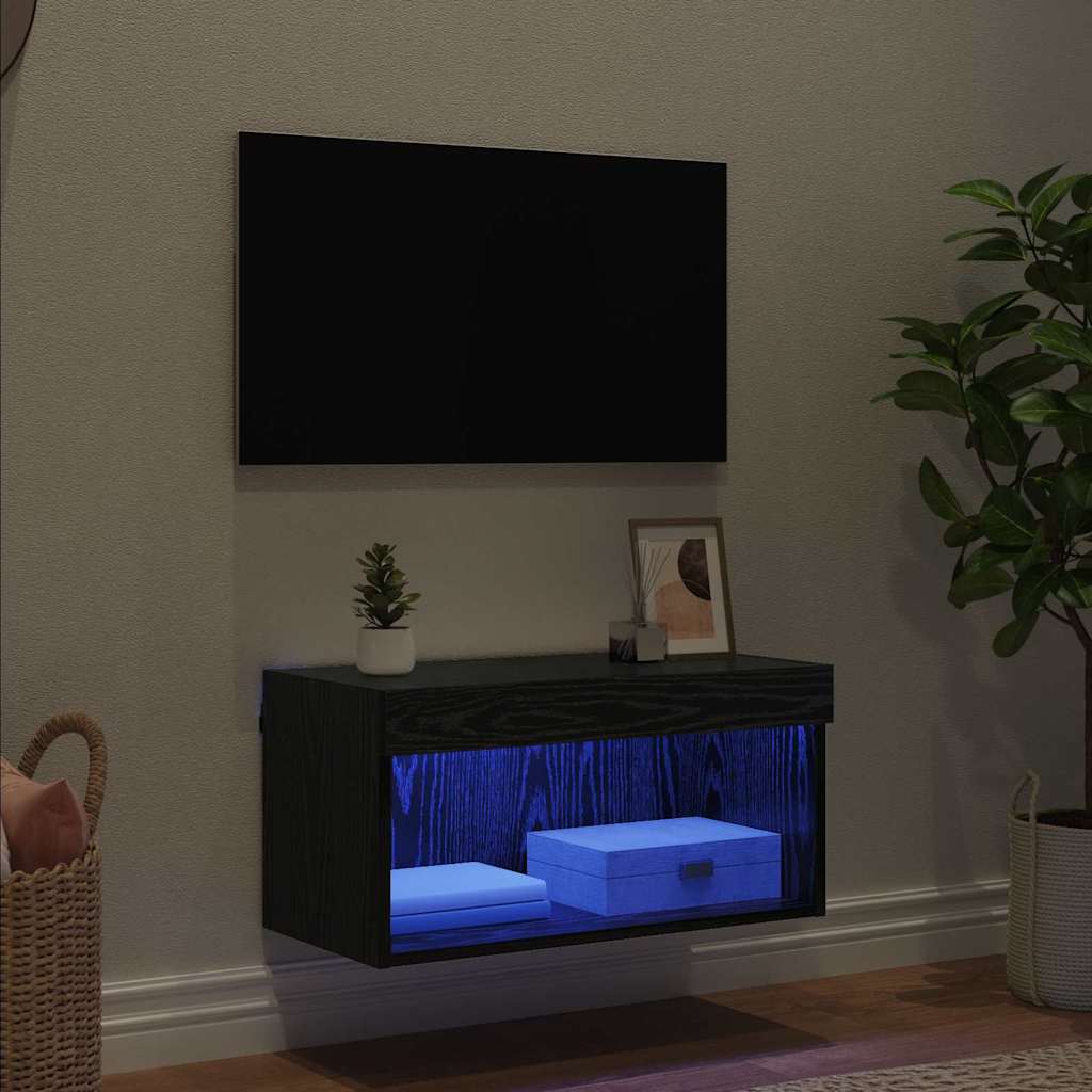 TV Cabinet Set Black Oak 60 x 30 x 30 cm Engineered Wood