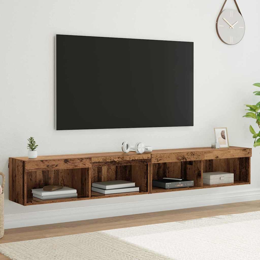 TV Cabinet Set 2 pcs Old Wood 100 x 30 x 30 cm Engineered Wood