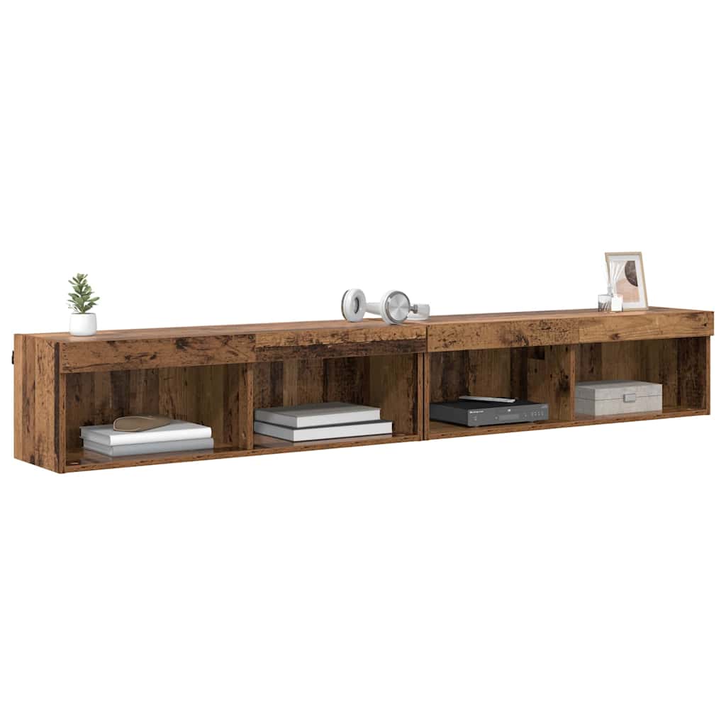 TV Cabinet Set 2 pcs Old Wood 100 x 30 x 30 cm Engineered Wood