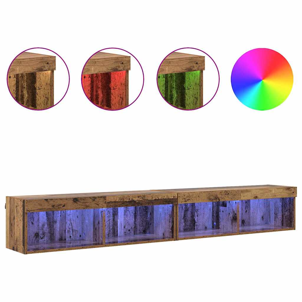 TV Cabinet Set 2 pcs Old Wood 100 x 30 x 30 cm Engineered Wood