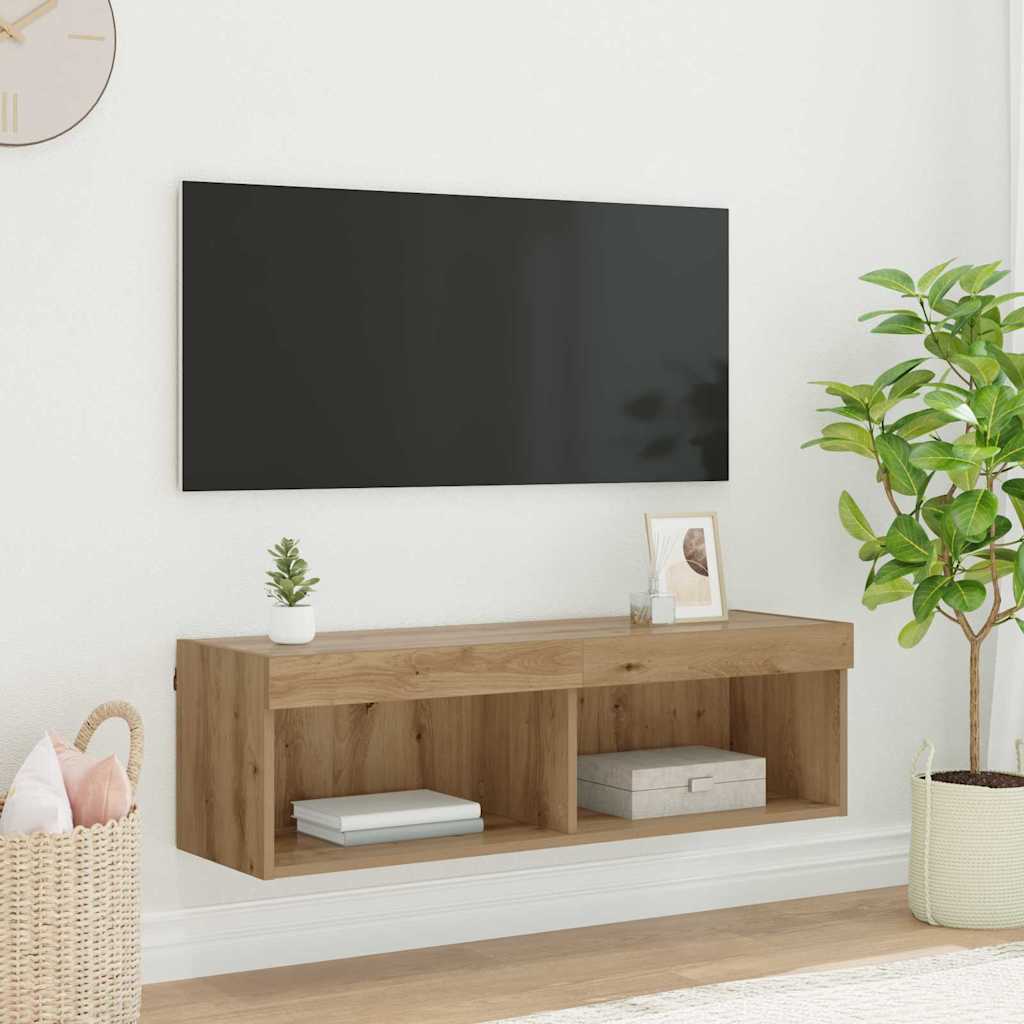 TV Wall Cabinet Artisan Oak 100 x 30 x 30 cm Engineered Wood