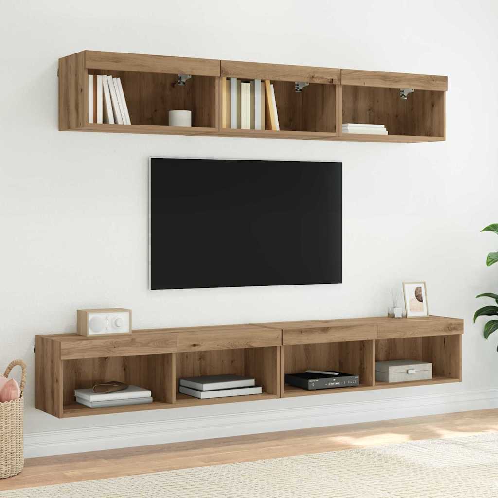 TV Wall Cabinet Artisan Oak 100 x 30 x 30 cm Engineered Wood