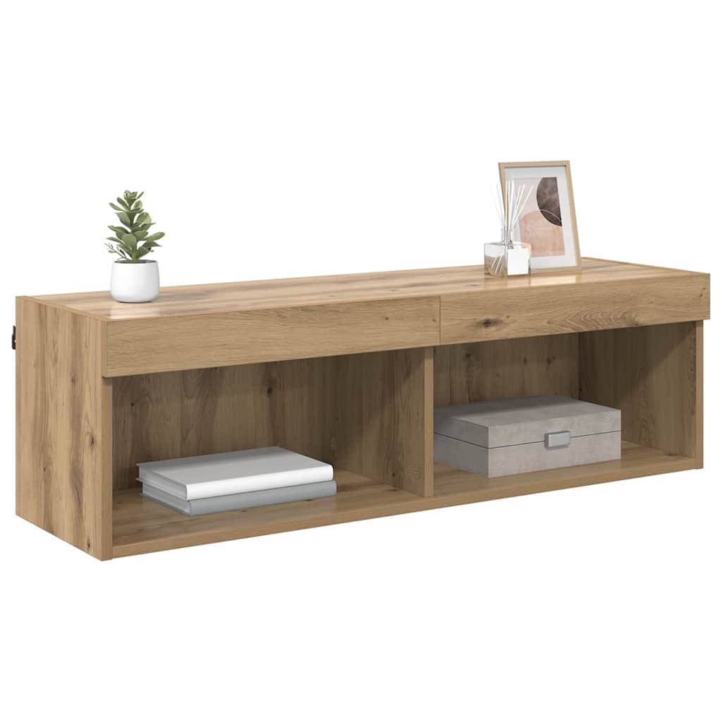 TV Wall Cabinet Artisan Oak 100 x 30 x 30 cm Engineered Wood