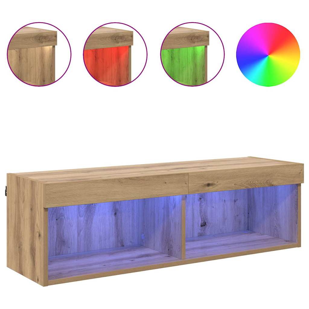 TV Wall Cabinet Artisan Oak 100 x 30 x 30 cm Engineered Wood
