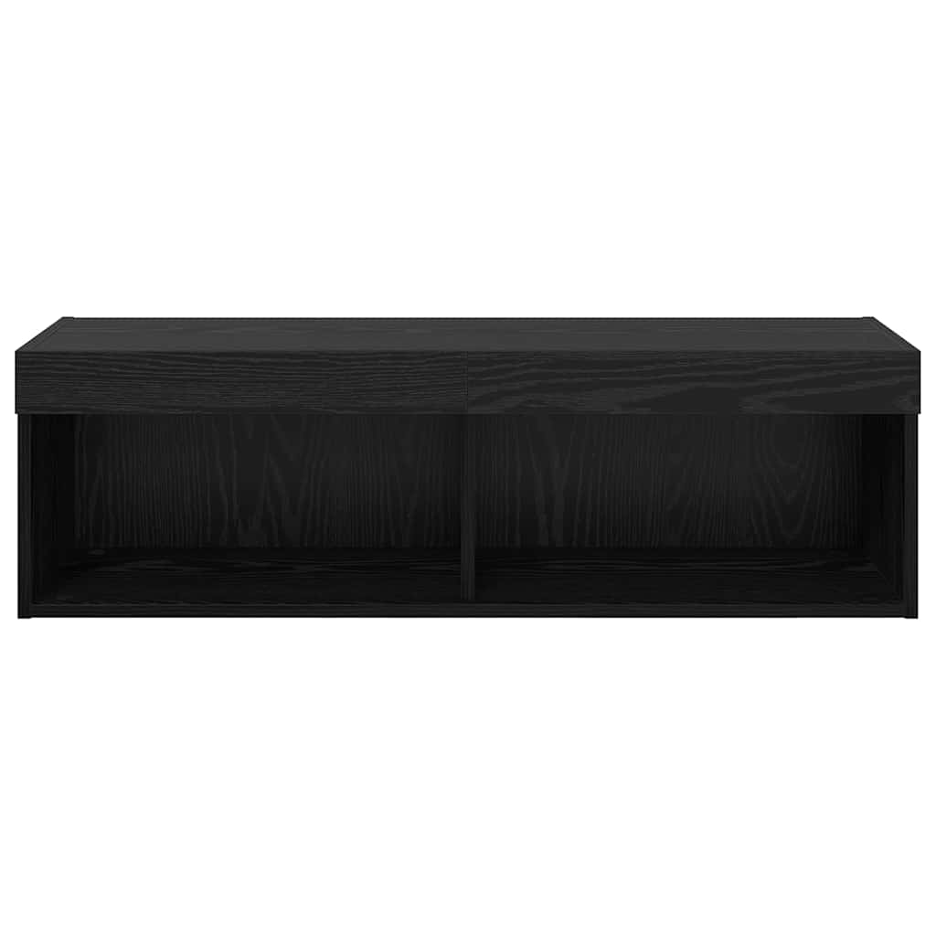 TV Wall Cabinet Black Oak 100 x 30 x 30 cm Engineered Wood