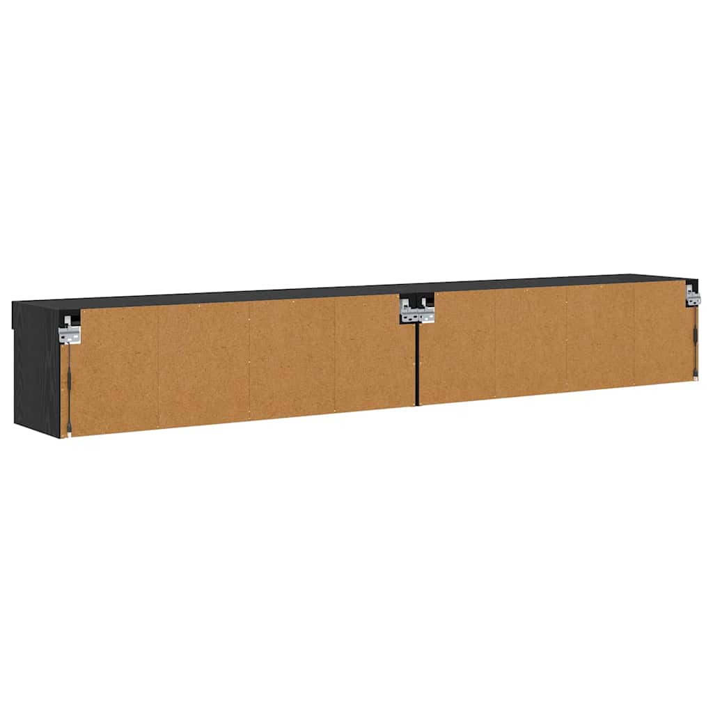 TV Cabinet Set 2 pcs Black Oak 100 x 30 x 30 cm Engineered Wood