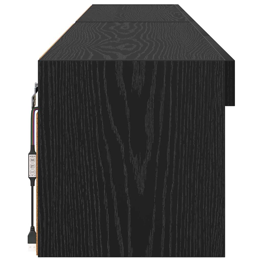 TV Cabinet Set 2 pcs Black Oak 100 x 30 x 30 cm Engineered Wood