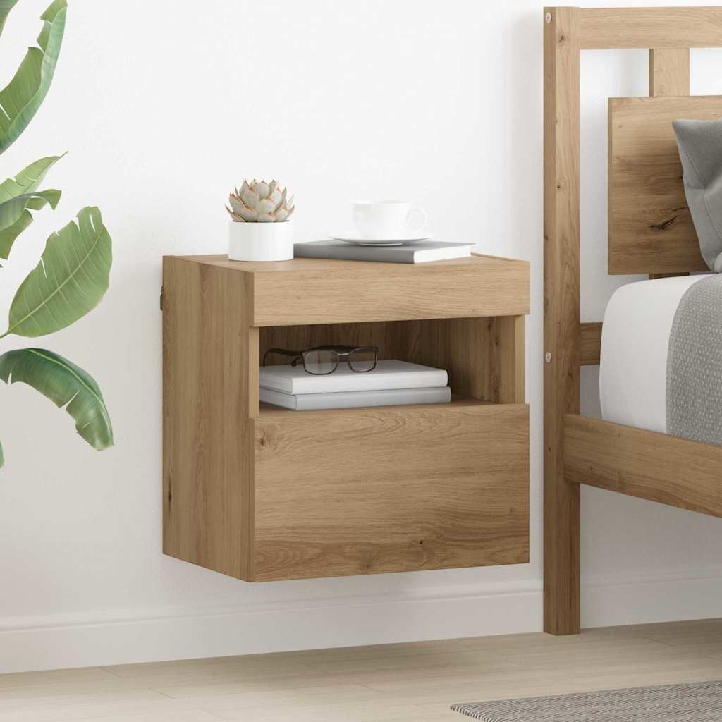 TV Wall Cabinets with LED 2 pcs Artisan Oak 40 x 30 x 40 cm