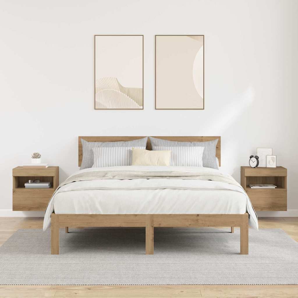 TV Wall Cabinets with LED 2 pcs Artisan Oak 40 x 30 x 40 cm