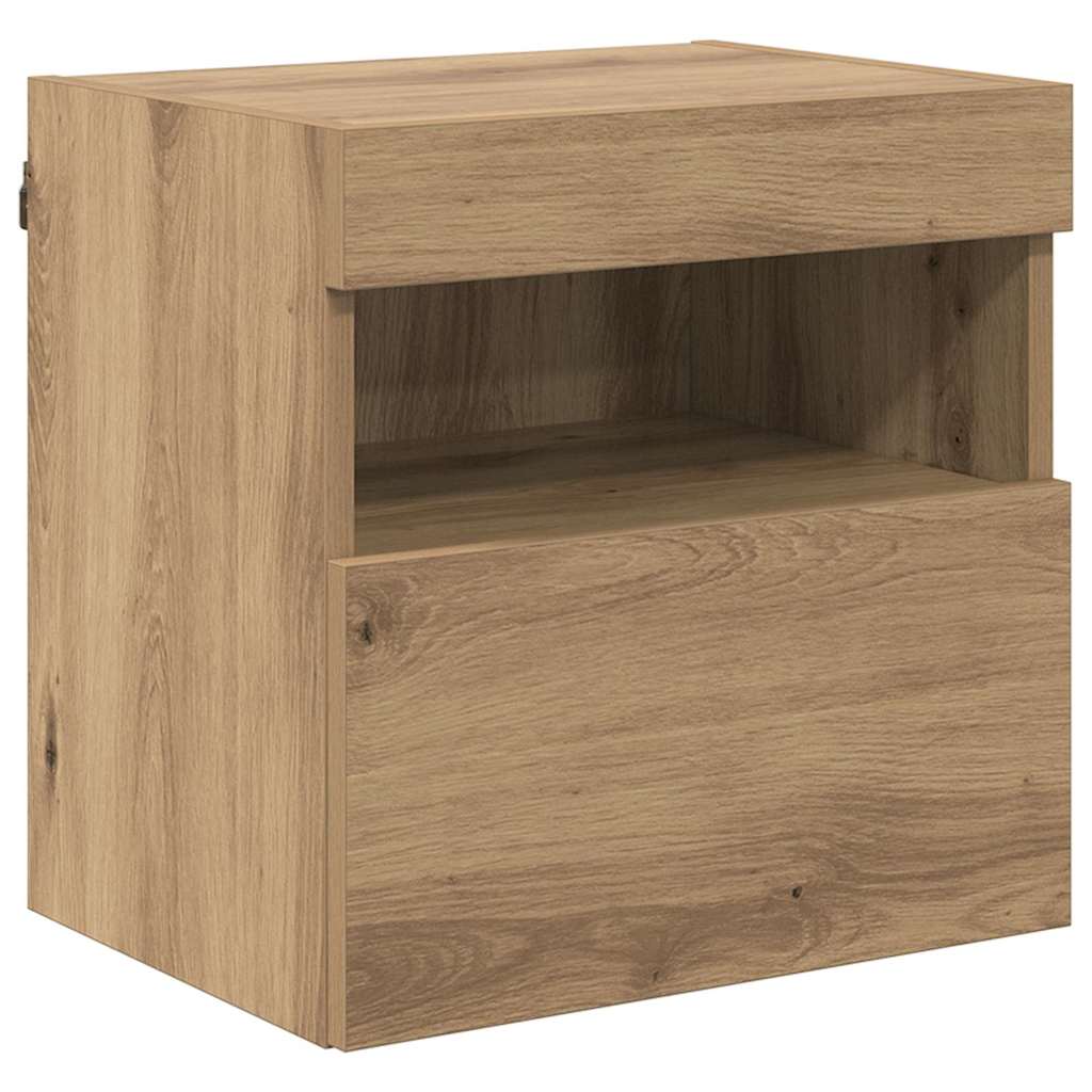 TV Wall Cabinets with LED 2 pcs Artisan Oak 40 x 30 x 40 cm