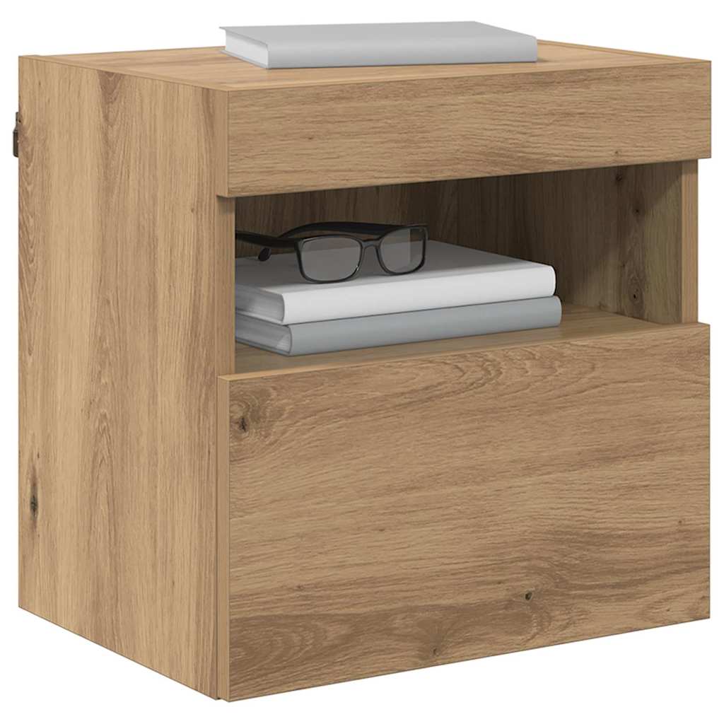 TV Wall Cabinets with LED 2 pcs Artisan Oak 40 x 30 x 40 cm