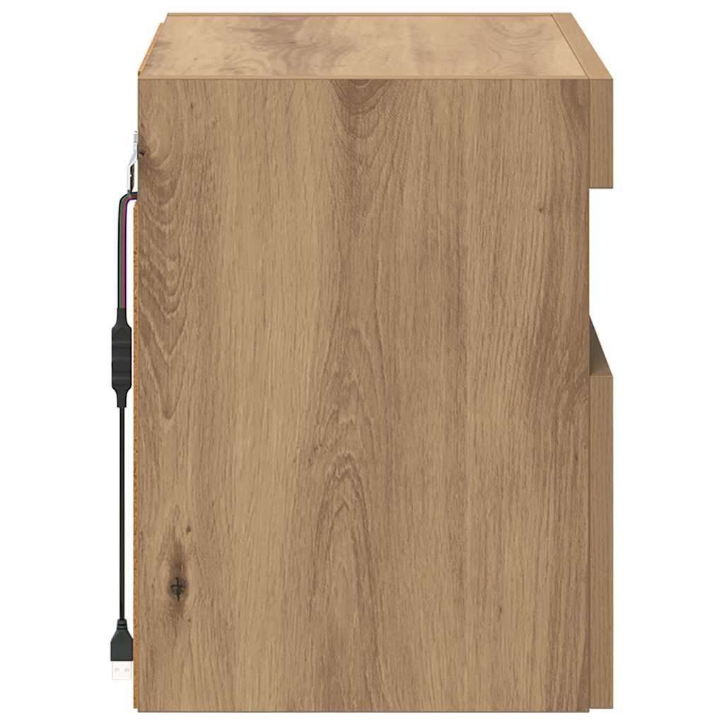 TV Wall Cabinets with LED 2 pcs Artisan Oak 40 x 30 x 40 cm