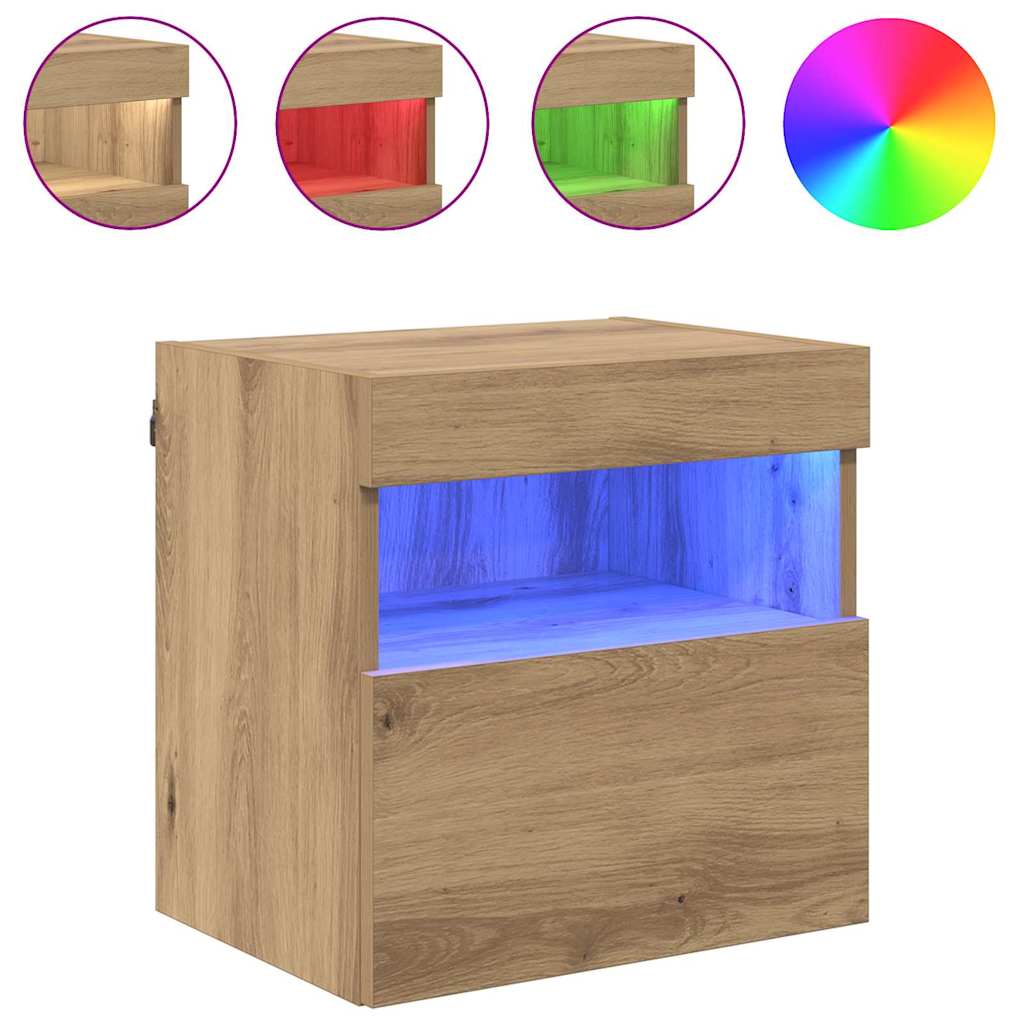 TV Wall Cabinets with LED 2 pcs Artisan Oak 40 x 30 x 40 cm