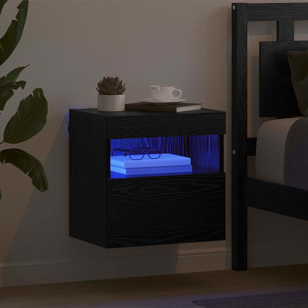 TV Wall Cabinet Black Oak 40 x 30 x 40 cm Engineered Wood