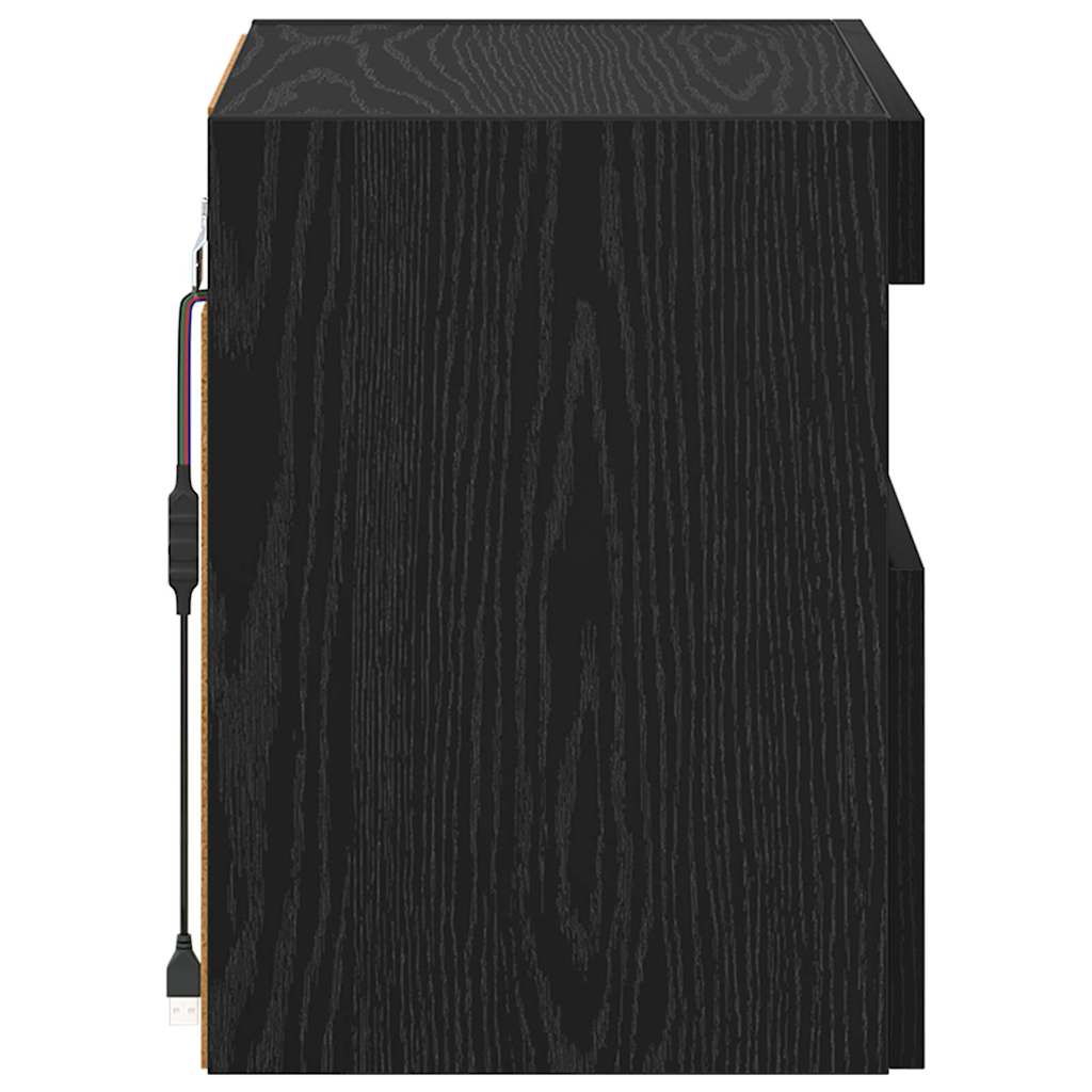 TV Wall Cabinet Black Oak 40 x 30 x 40 cm Engineered Wood