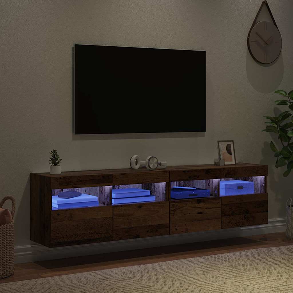 TV Wall Cabinets 2 pcs Old Wood 80 x 30 x 40 cm Engineered Wood