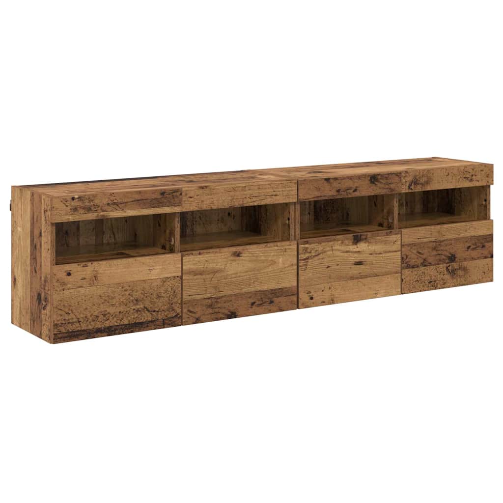 TV Wall Cabinets 2 pcs Old Wood 80 x 30 x 40 cm Engineered Wood