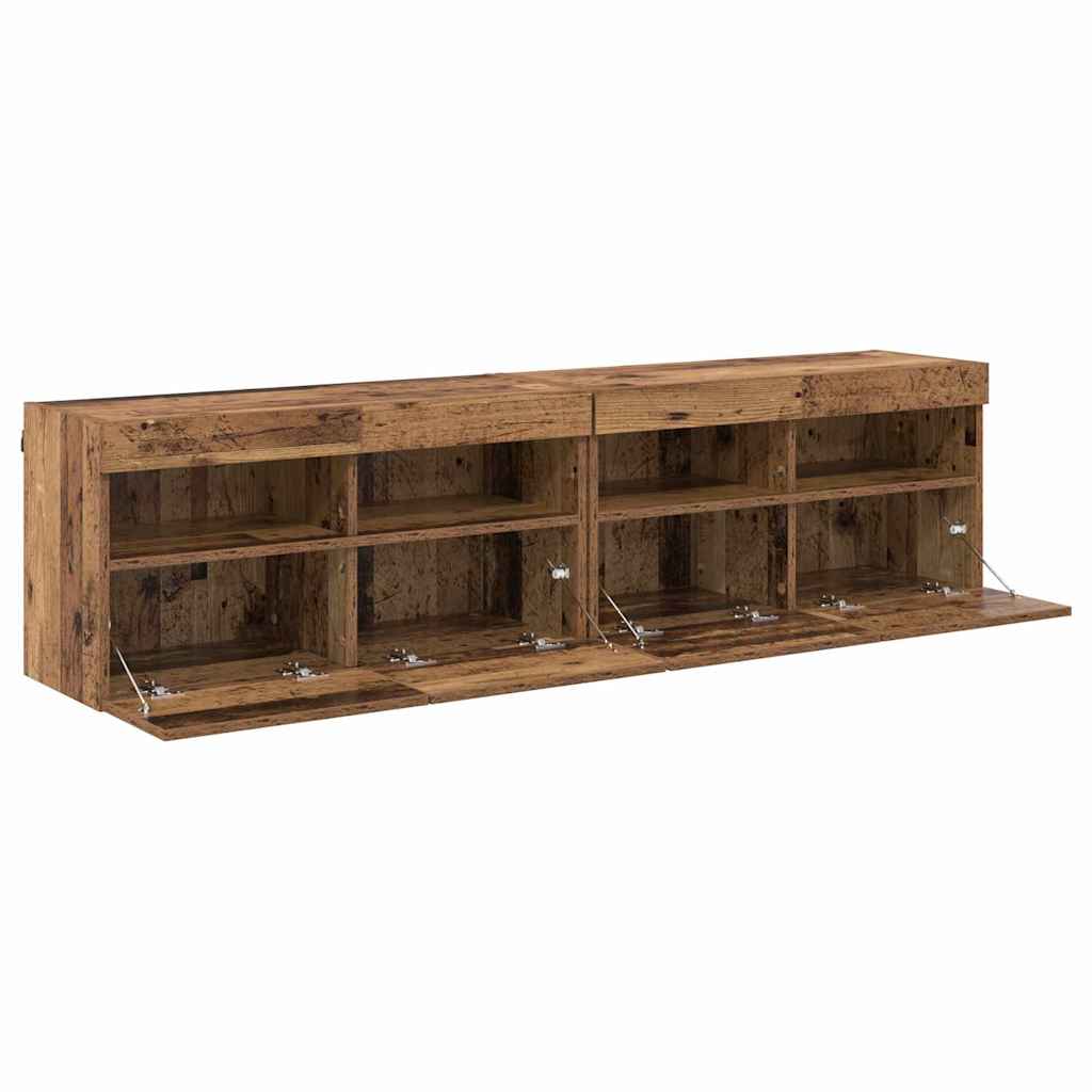 TV Wall Cabinets 2 pcs Old Wood 80 x 30 x 40 cm Engineered Wood
