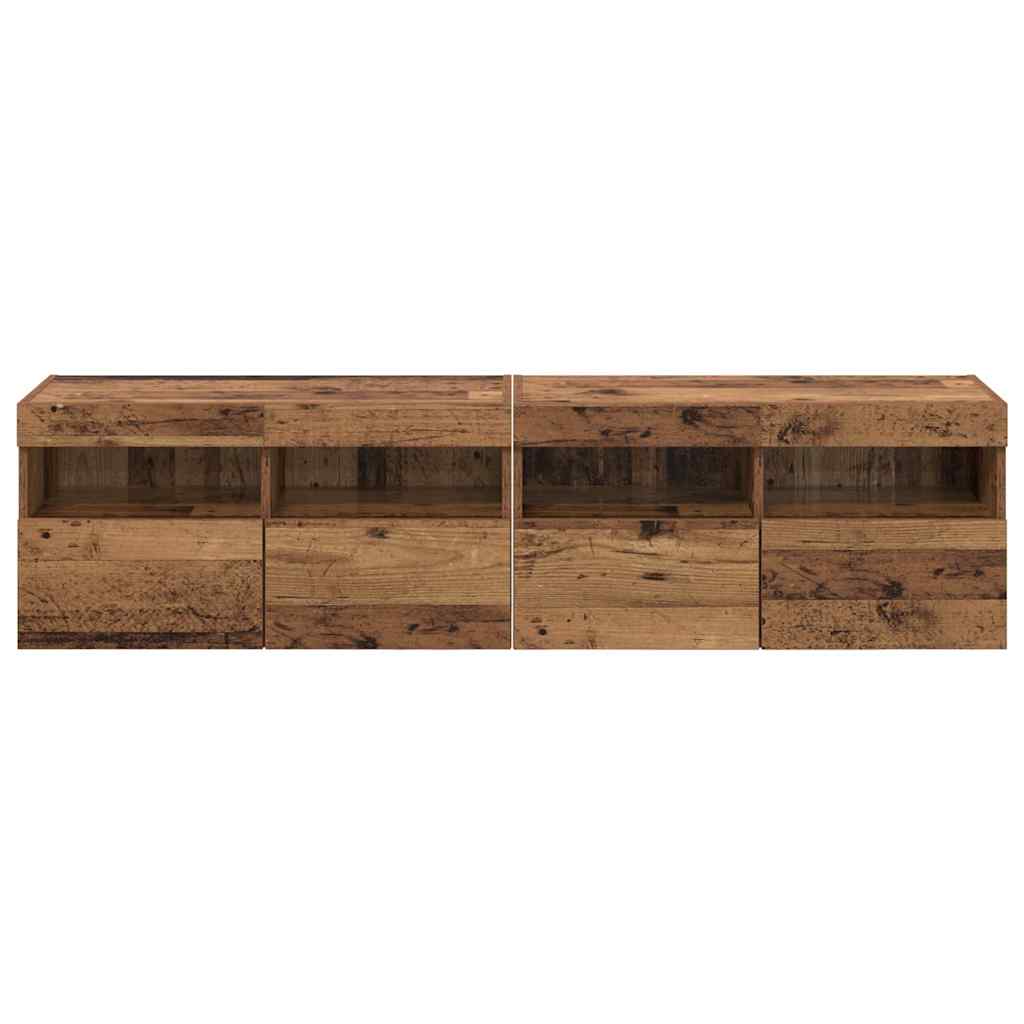 TV Wall Cabinets 2 pcs Old Wood 80 x 30 x 40 cm Engineered Wood