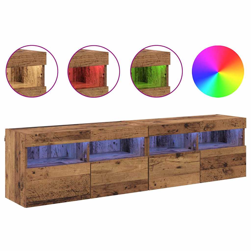 TV Wall Cabinets 2 pcs Old Wood 80 x 30 x 40 cm Engineered Wood