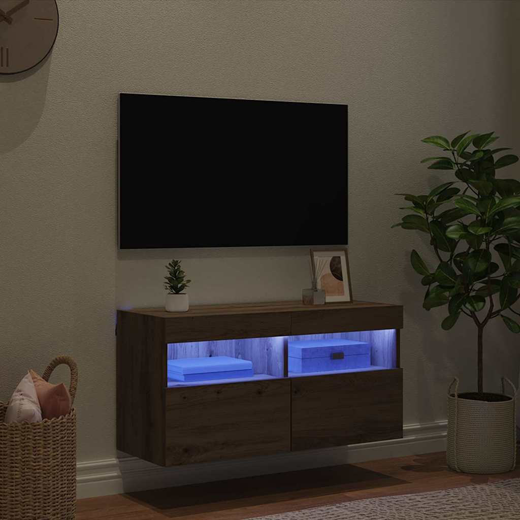 TV Wall Cabinet Artisan Oak 80 x 30 x 40 cm Engineered Wood