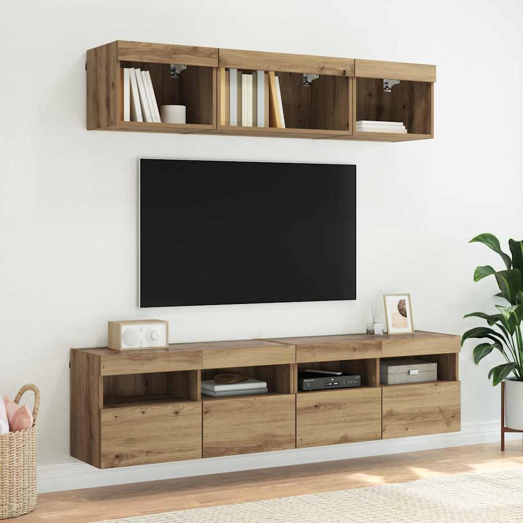 TV Wall Cabinet Artisan Oak 80 x 30 x 40 cm Engineered Wood