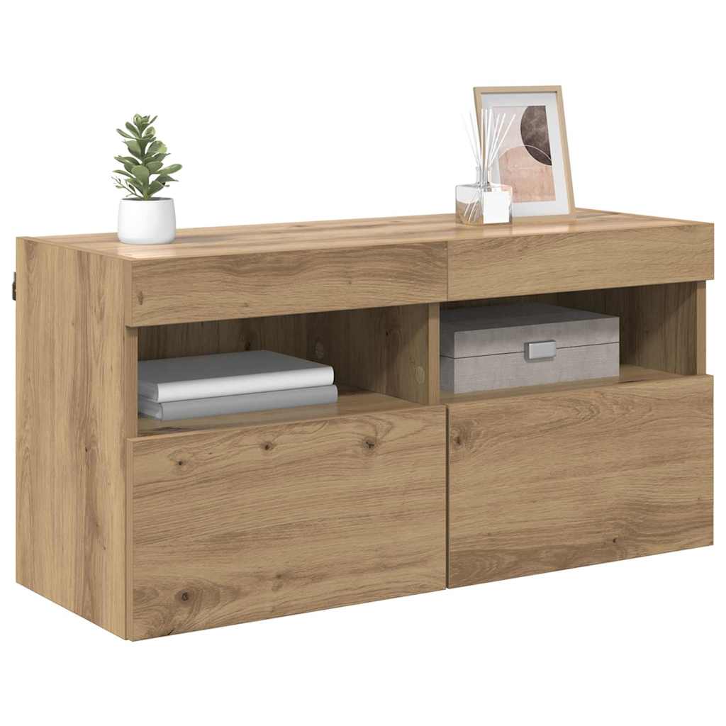 TV Wall Cabinet Artisan Oak 80 x 30 x 40 cm Engineered Wood