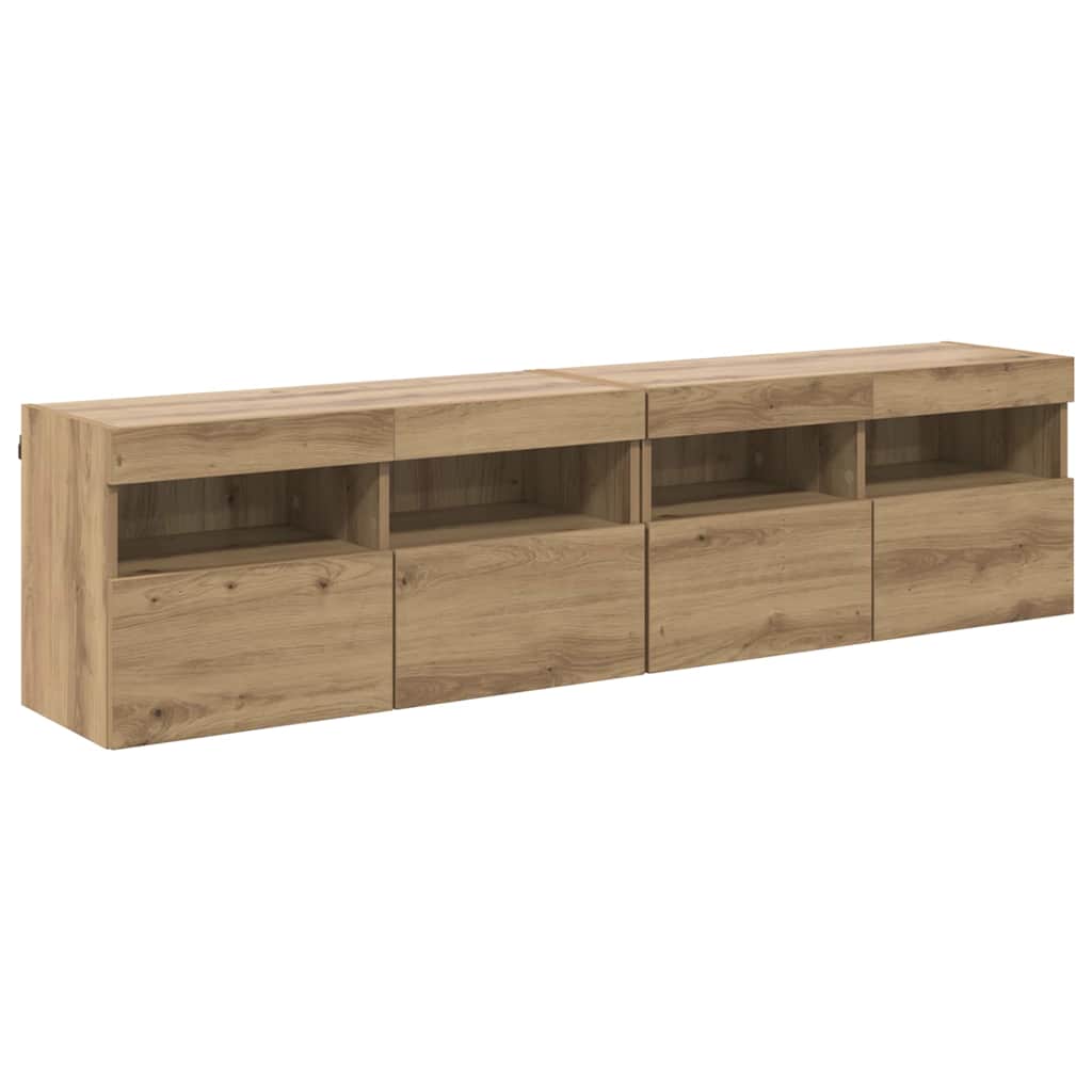 TV Wall Cabinets with LED 2 pcs Artisan Oak 80 x 30 x 40 cm