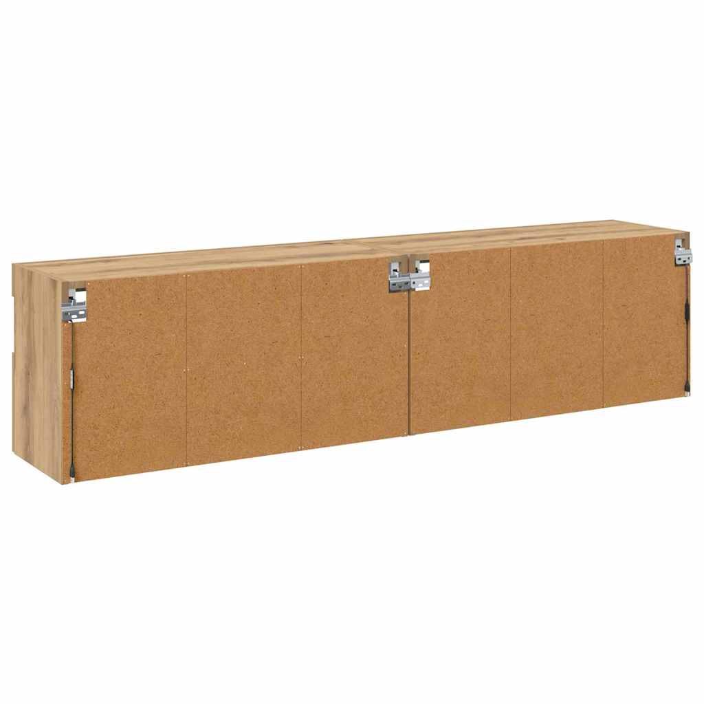 TV Wall Cabinets with LED 2 pcs Artisan Oak 80 x 30 x 40 cm
